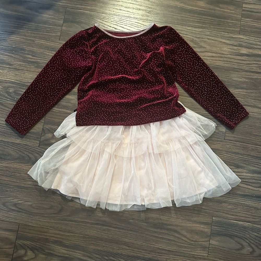 Frais Velvet and Tulle Dress